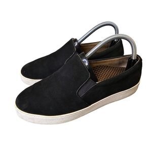 Vionic Women's 7.5 Black Suede Midi Slip On Comfort Sneakers